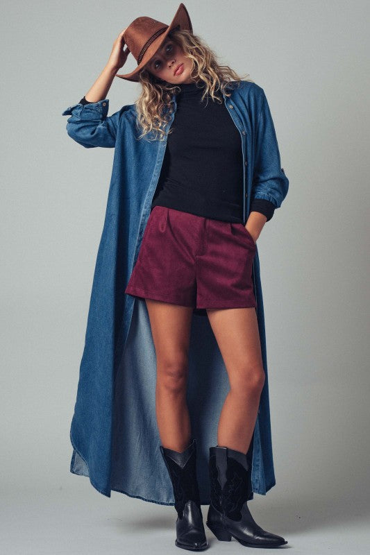 The Claudette Suede Short