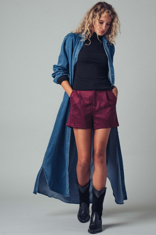 The Claudette Suede Short