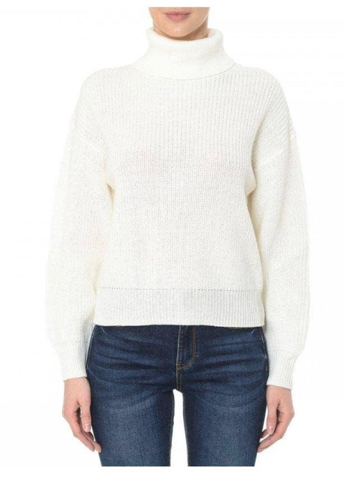 The Hallie Turtleneck Sweater- white turtleneck sweater- Silent Sisters