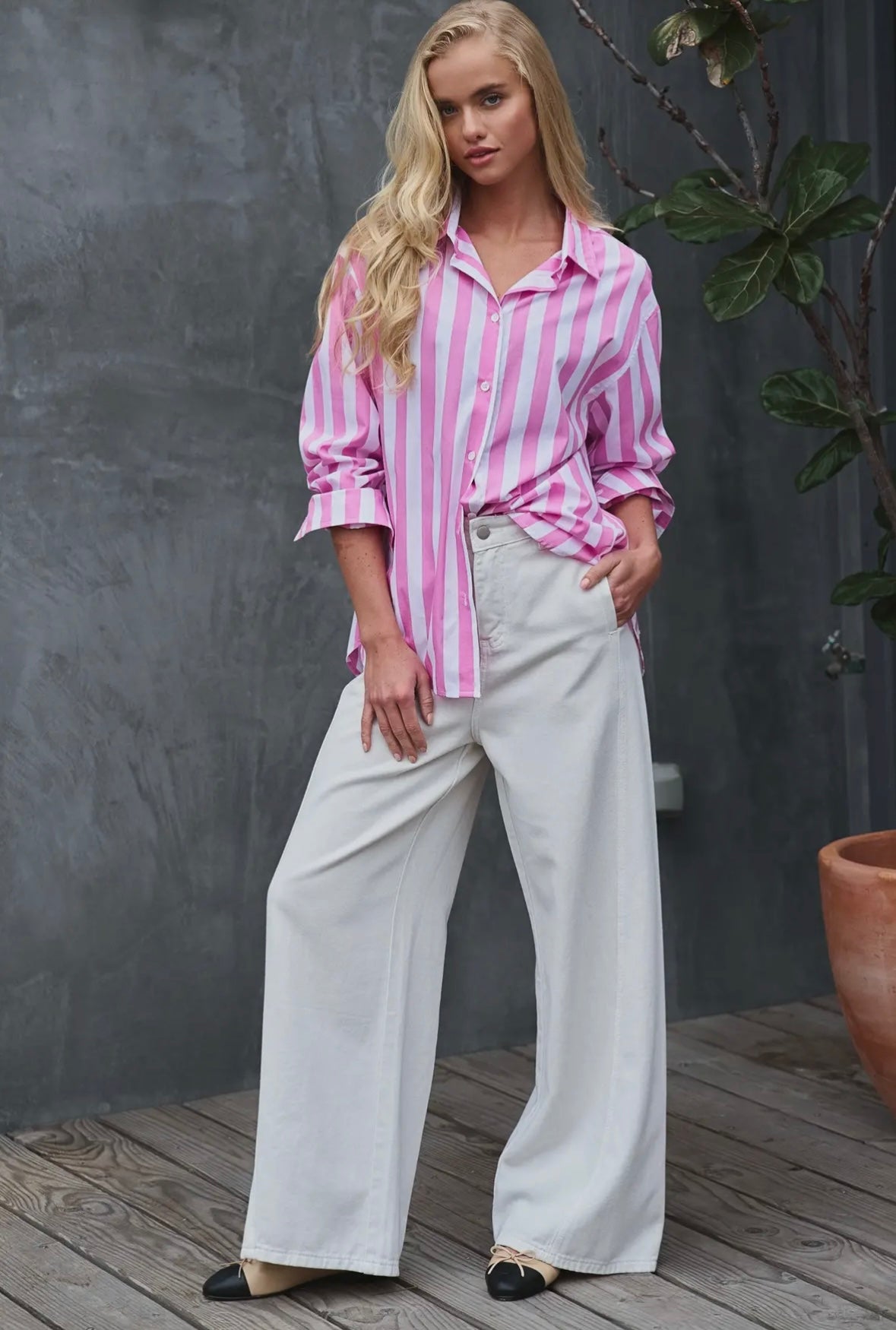 The Sheryl Striped Button Down