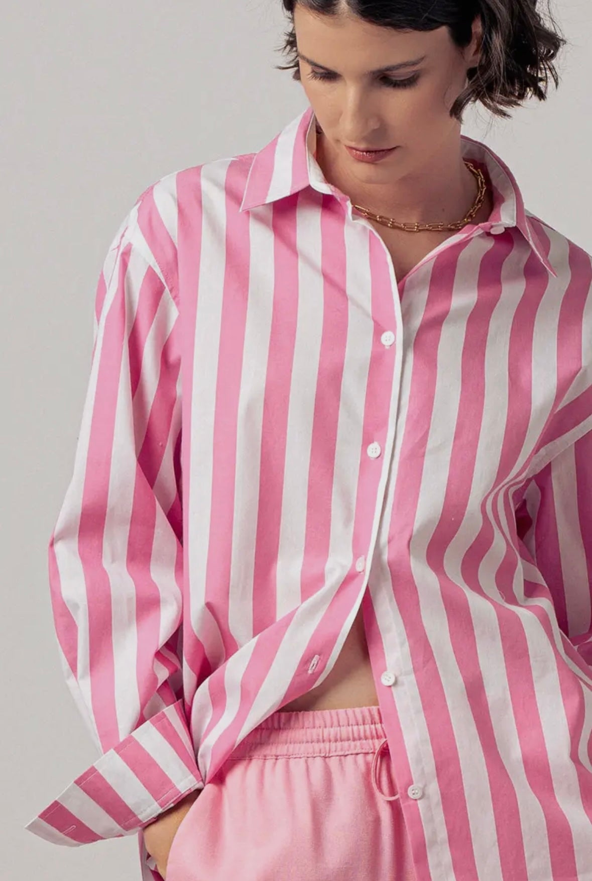 The Sheryl Striped Button Down
