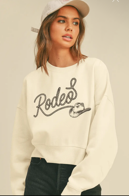 The Billie-cropped-cream-rodeo-western-sweatshirt-Silent Sisters
