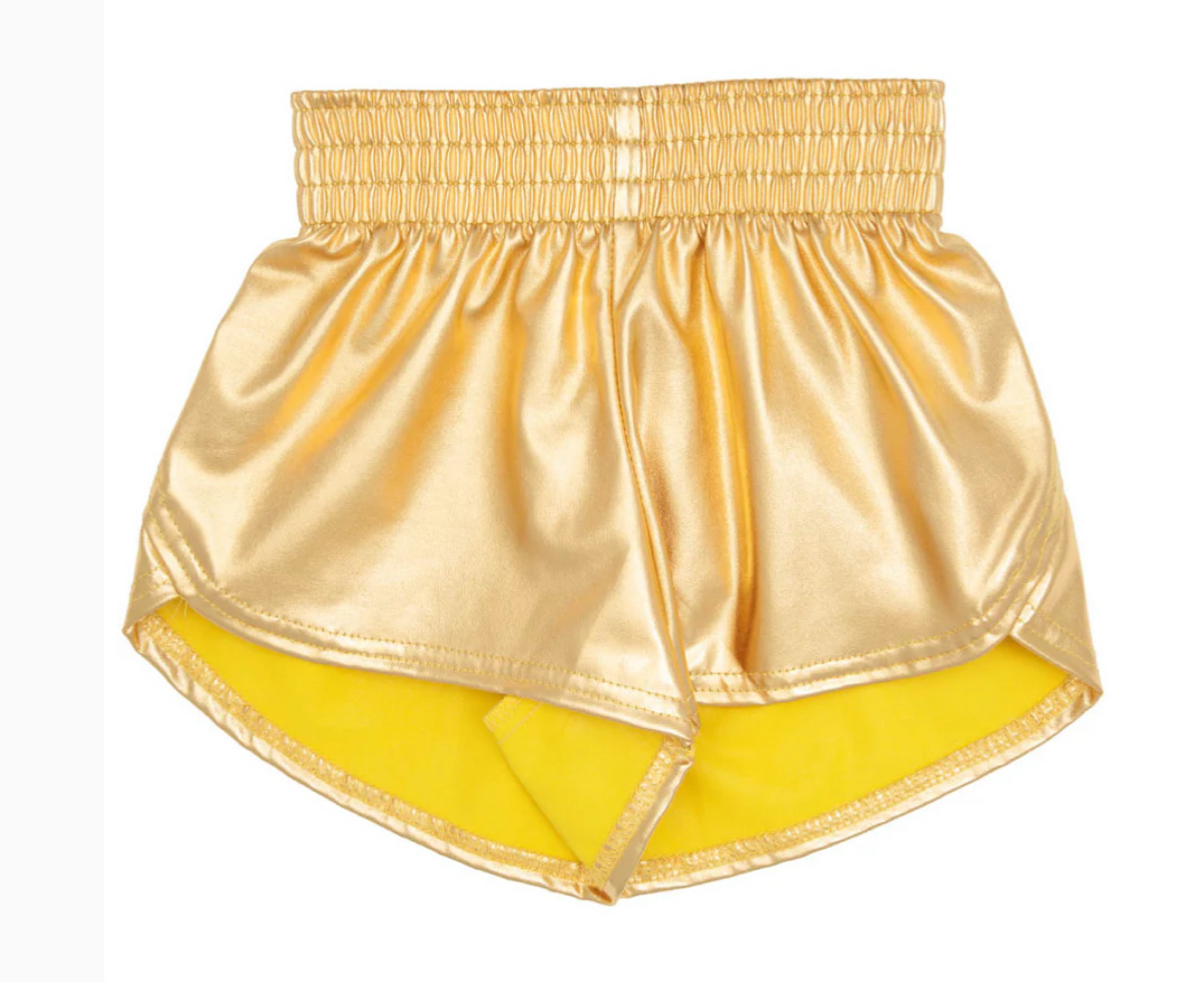 The Brittany Metallic Short- tween gold silver metallic athletic short- Silent Sisters 