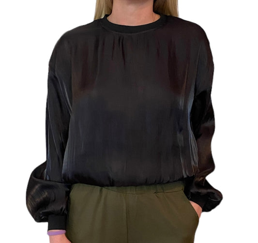 The Imogen Bubble Top- black long sleeved top- Silent Sisters