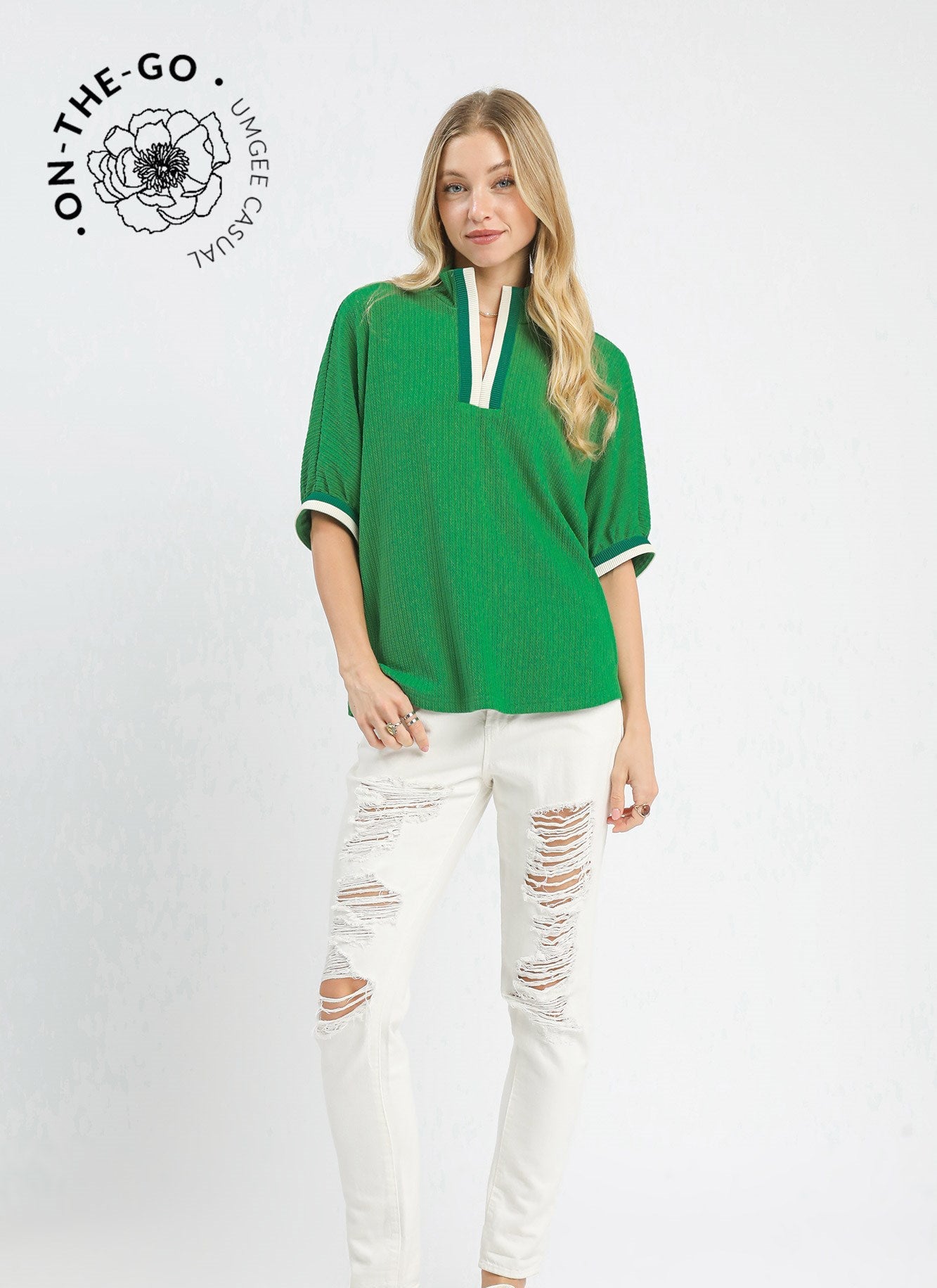 The Kelly Ribbed Top- Kelly green ribbed top- Silent Sisters 