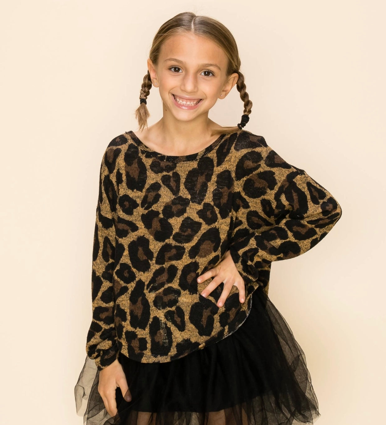 The Brooklyn Cheetah Top- tween cheetah top criss cross back- Silent Sisters 