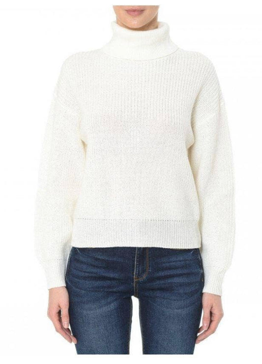 The Hallie Turtleneck Sweater- white turtleneck sweater- Silent Sisters
