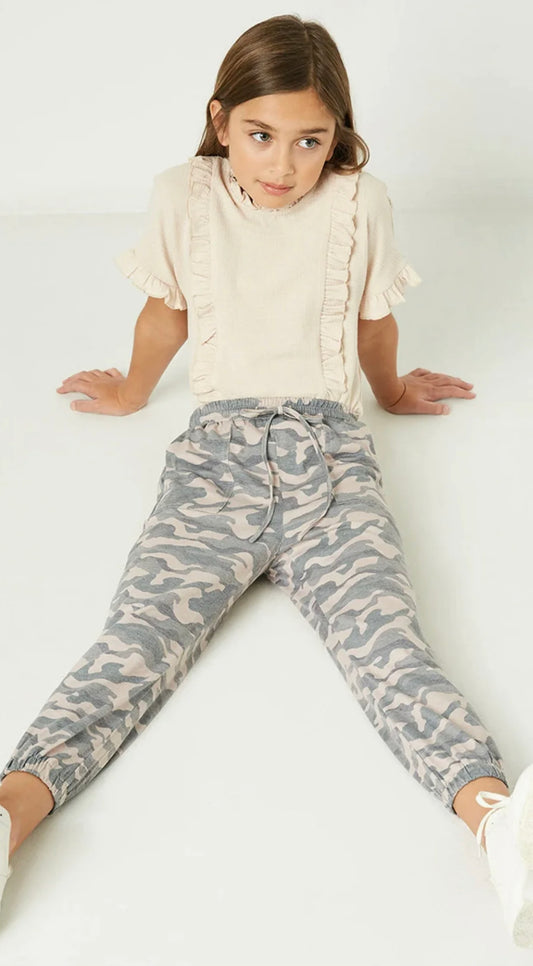 The Simone Jogger- tween camo cotton jogger- Silent Sisters