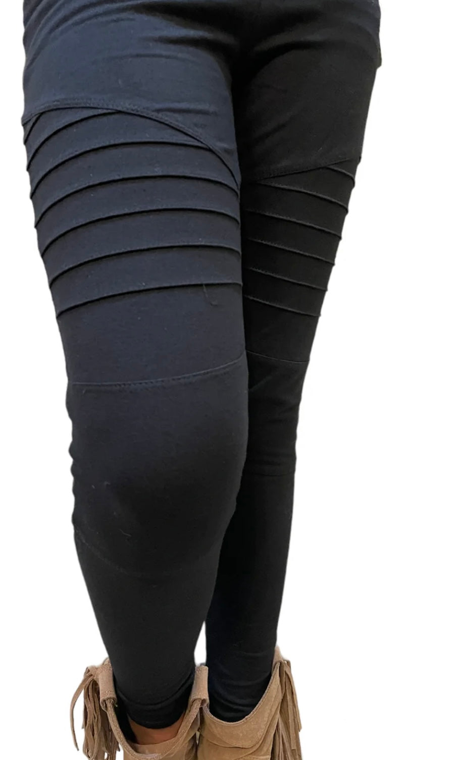 The Veda Moto Legging- black tween cotton legging- Silent Sisters