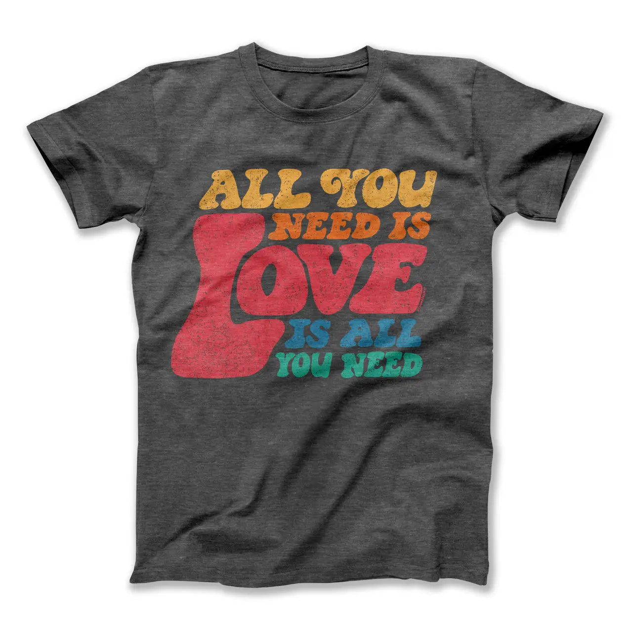 The Yoko Graphic Tee- gray all you need is love tee- Silent Sisters
